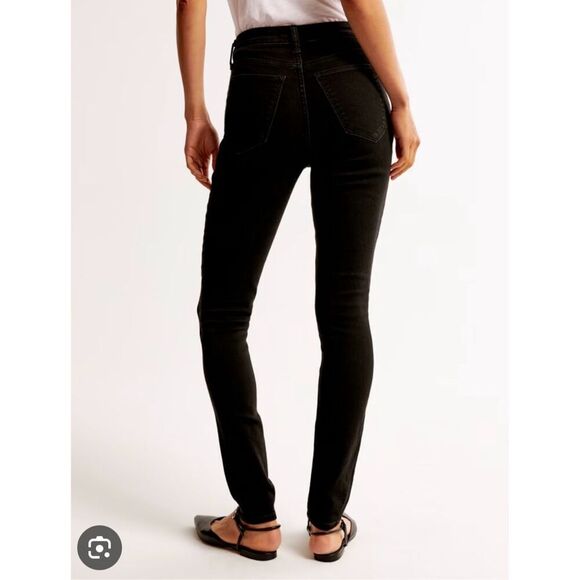 Abercrombie & Fitch the high rise skinny curvy black wash jeans 6 short - Picture 2 of 11